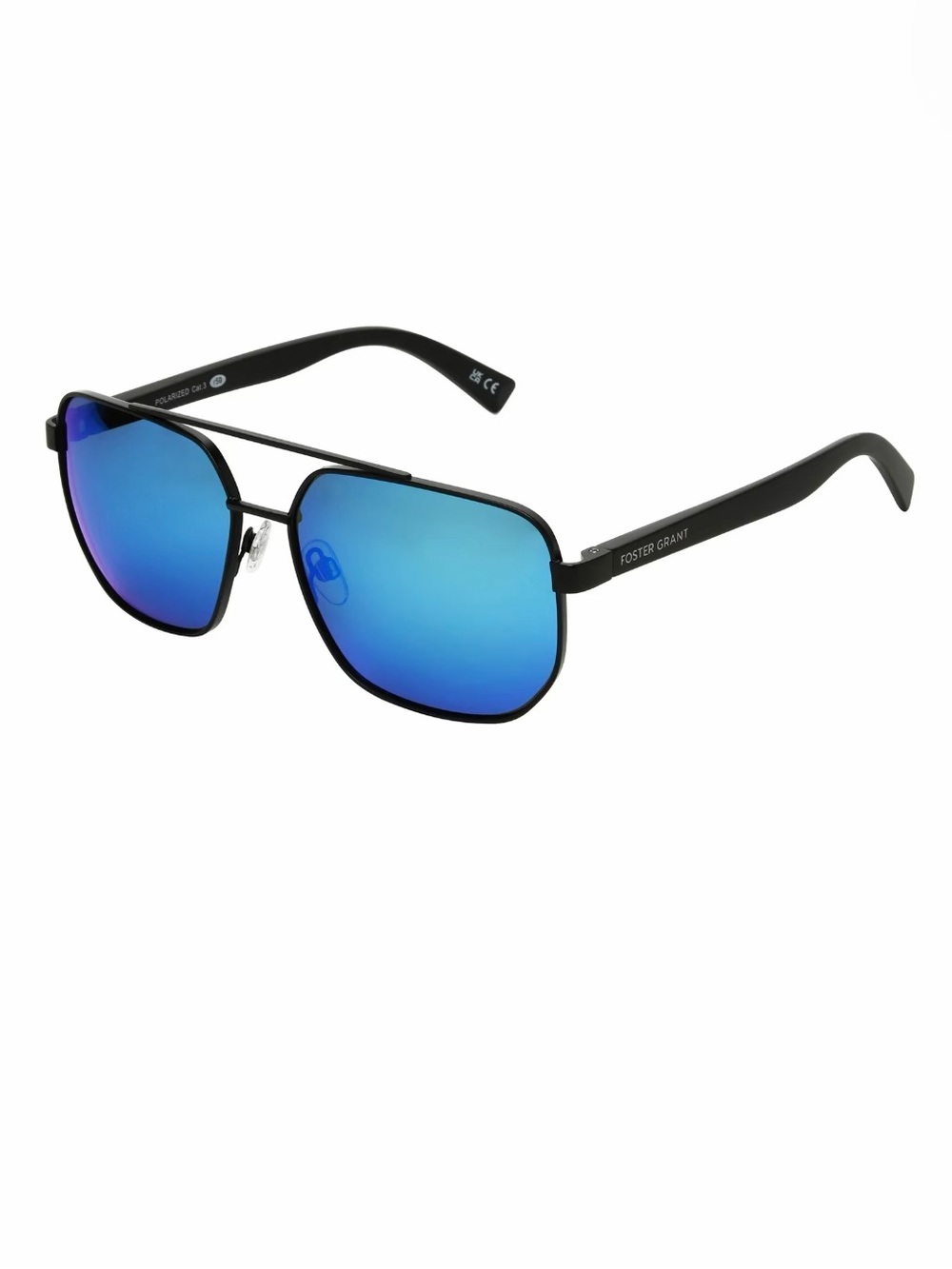 TruPolar Black Geometric Aviator Polarized Sunglasses - 100% UV Protection